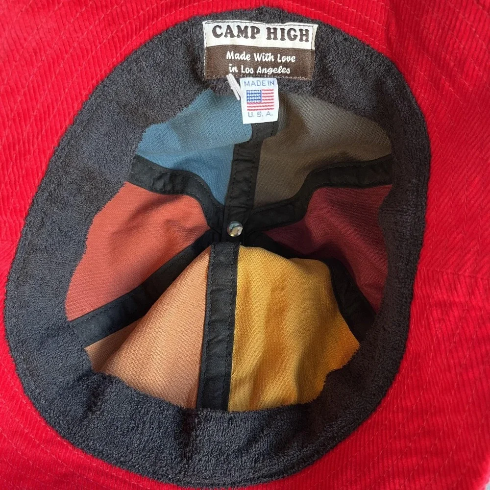 Camp High Hat Bucket Fitted One Size Multicolor Corduroy Patchwork Made USA Mens